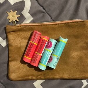 eos Lip Balm & Gloss Tubes - Pink, Red, Teal